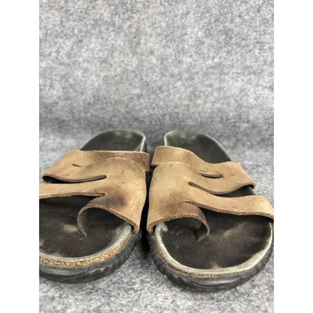 Mephisto‎ Shoes Mens Size 38 Brown Leather Slip On Sandals Cork Footbed Comfort